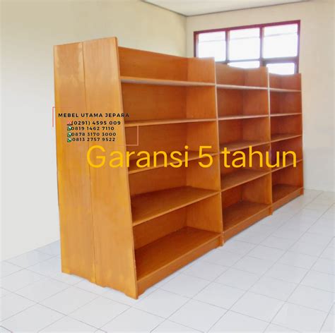 Rak Buku Perpustakaan Kantor Model Dobel Cv Mebel Utama Jepara