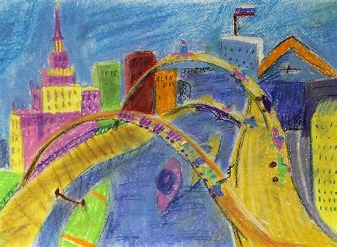Рисунки города Москва для детей.