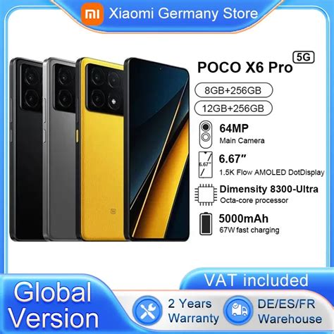 Global Version POCO X6 Pro 5G Smartphone Dimensity 8300 Ultra 6 67