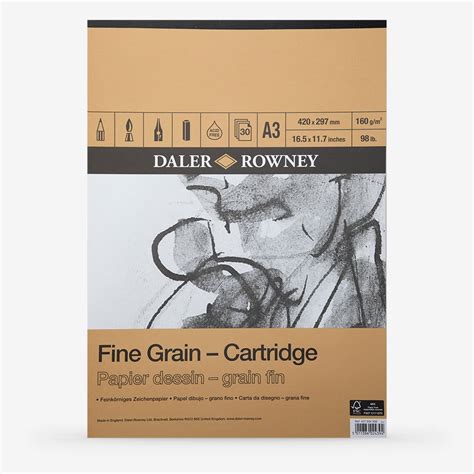 Daler Rowney Fine Grain Drawing Cartridge Pad 160gsm 30 Sheets