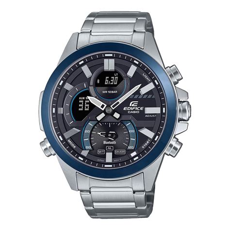 Casio Edifice ECB 30DB 1ADF Black Analog Digital Dial Silver Resin