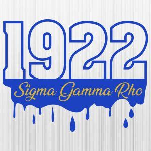 The Logo For Sigma Gama Rho With Dripping Blue Paint