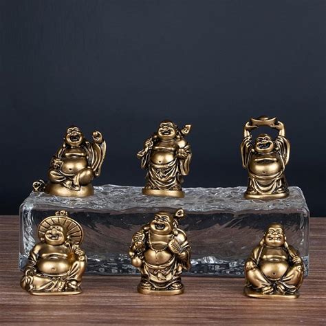 Bafnsiji Set Of 6 Laughing Buddha Statue Buddha Statue Decoration