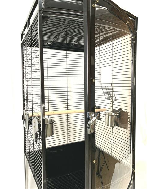 Clear Parrot Aviary Acrylic Bird Cage See Through Door Curve Panel