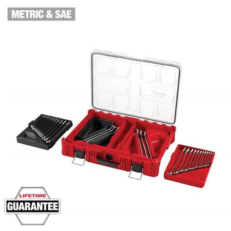 Milwaukee Metric SAE Combination Wrench Set With PACKOUT Organizer 30