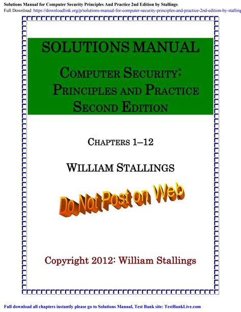 Solutions Manual For Computer Security Principles And Practice 2nd