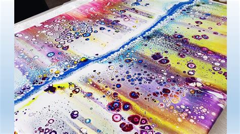 Acrylic Pouring Swipe Technique Happy New Year Youtube