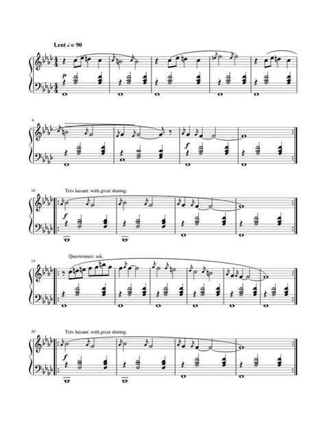 Gnossienne No1 Sheet Music For Piano Solo