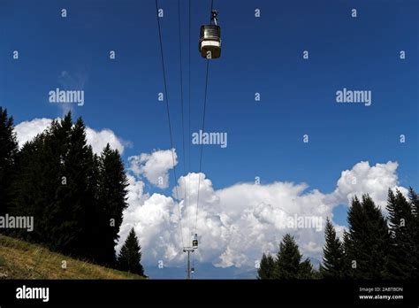 French Alps Mont Blanc Massif Gondola Cable Car Saint Gervais