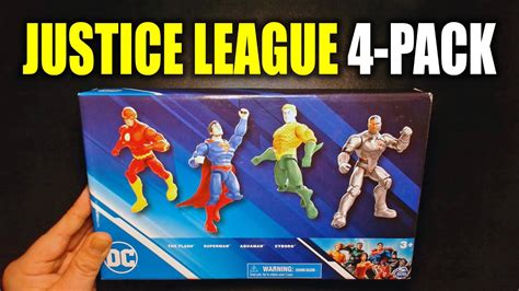 Justice League 4 Pack The Flash Superman Aquaman Cyborg Dc Superheroes Comics Multiverse Spin