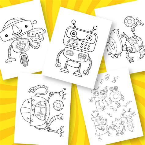 Coloriages Robots Téléchargement instantané PDF à imprimer