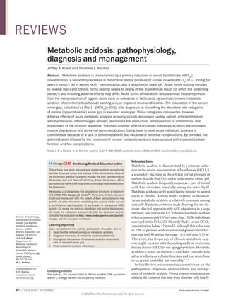 Metabolic Acidosis Nature PDF