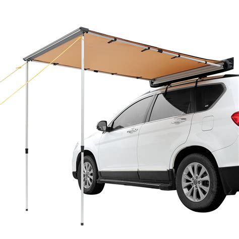 HCY Car Side Awning, Large 6.6' x 8.2' Shade Coverage Vehicle Awning