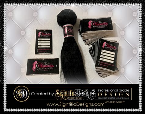 Hair Branding Hair Extensions Logo 100 Hair Tags 100 Bundle Wraps