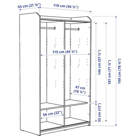 Hauga Wardrobe With Sliding Doors White 4612x2158x7838 Ikea