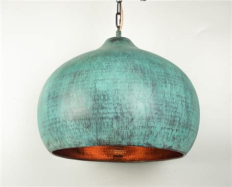 Dome Oxidized Copper Pendant Light Hammered Copper Kitchen Etsy Copper Lighting Art Deco