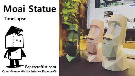 Moai Statue Papercraft Timelapse Youtube