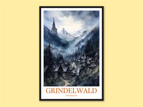 Grindelwald Print Art Grindelwald Wall Art Grindelwald Wall Decor