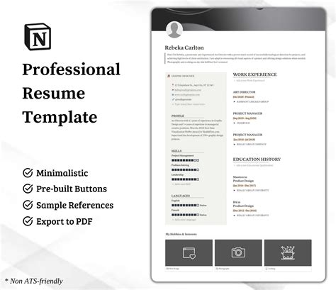 Notion Professional Resume In 2022 Professional Resume Resume Notions