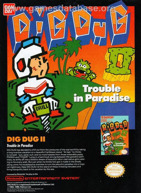 Dig Dug Ii Nintendo Nes Artwork Advert