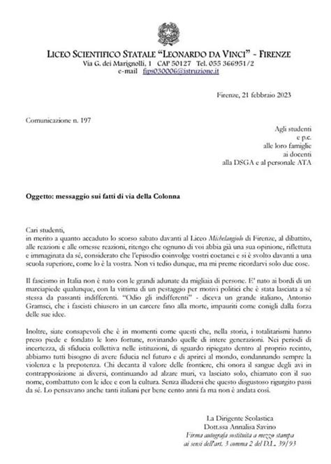 Perch La Lettera Della Preside Di Firenze Un Occasione Per Giorgia