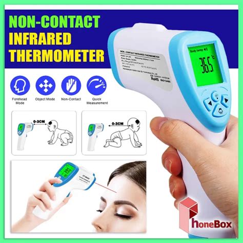 Non Contact Ir Infrared Thermometer Forehead Body Temperature Measurement Lcd Digital Display