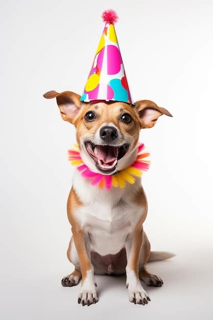 Premium Photo | Dog wearing a bright birthday hat