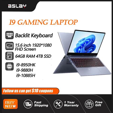 i9 Laptop 15.6 Inch Core i9-8950HK/9880H/10980H Gen Processor 64GB RAM ...