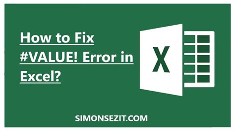 How To Fix The Value Error In Excel Different Scenarios