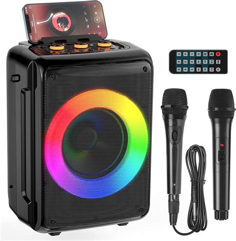 JYX Karaoke Machine, Bluetooth Portable Karaoke Speaker with 2 Microphones, Karaoke Party ...