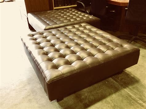 Original Old Ex Government Chesterfield Ottomans — Ex Government Furniture