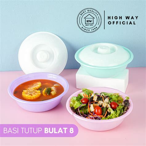 Jual HIGH WAY Basi Tutup Bulat 8 Wadah Saji Prasmanan Set Besar