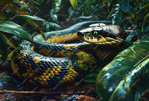 Premium Photo | Anaconda snake in the Amazon jungle