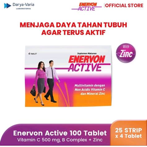 Jual Enervon Active Vitamin C Dan B Complex Isi Tablet Strips X