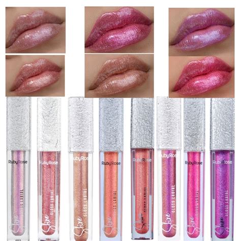 Gloss Labial Shine Glitter Ruby Rose HB 8224 Shopee Brasil