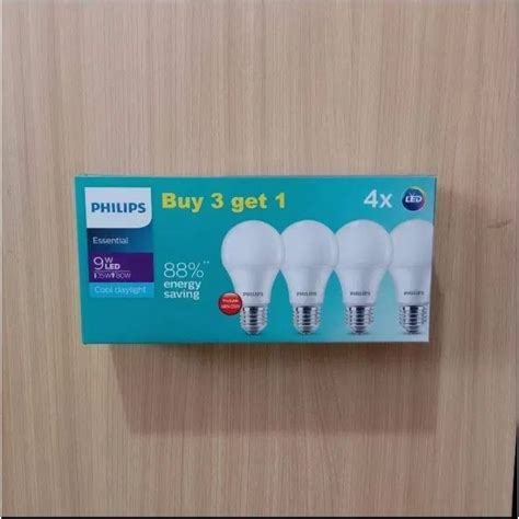 Jual Promo Lampu Philips LED Esential Multipack Isi 4 9wat 6500k Putih