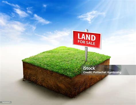 Tanda Tanah Dijual Pada Penampang Geologi Tanah Kubik Dengan Rumput