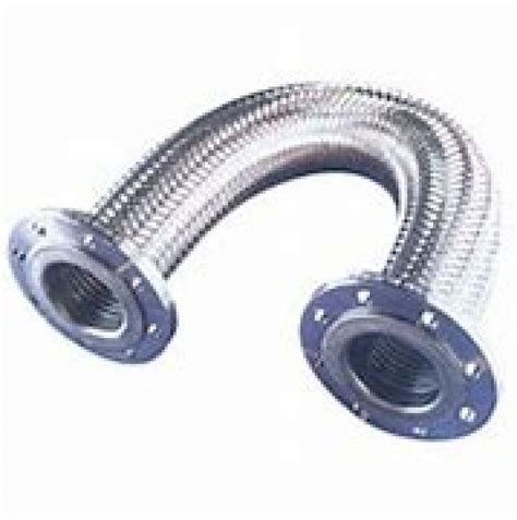 Tubo Flexivel Em Inox Terminais Flange 4 Furos E Curva 90