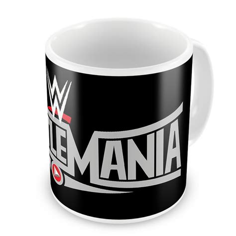 Caneca Porcelana Wwe Wrestlemania Fundo Preto Elo