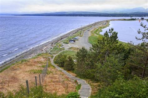 Goose Spit Regional Park Landscape View Comox Bc Canada Stock Photo