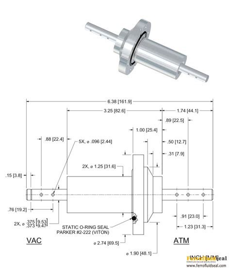 0375 In Ss 375 Sles 114892 Customized Ferrotec Ferrofluidic Seal