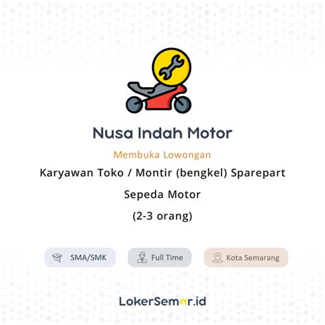 Lowongan Kerja Karyawan Toko Montir Bengkel Sparepart Sepeda Motor