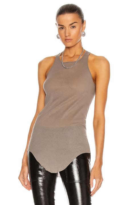 Rick Owens Basic Rib Tank Top In Dust Fwrd