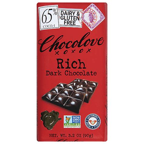 Chocolove Xoxox Premium Chocolate Bar Dark Chocolate Rich Packaged