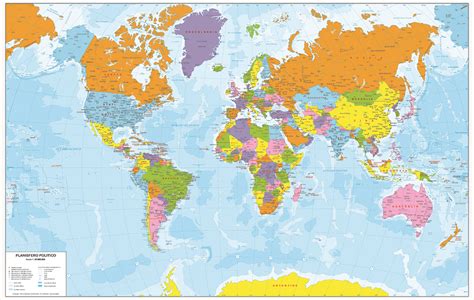 Italiana Carta Geografica Planisfero Politico 2022 Cartina Geografica