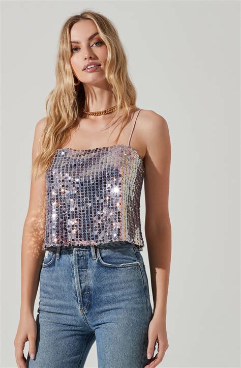 Flower Sequin Tops And Sequin Tops Are Having A Moment This Season