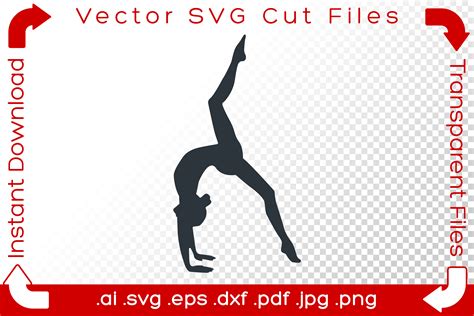 Woman Acrobat SVG Gymnast Silhouette Gráfico por iBearToo Creative