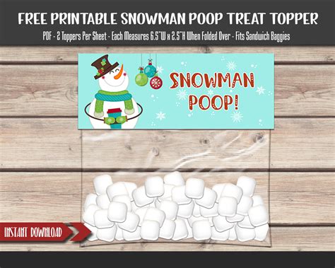 Free Printable Snowman Poop Tic Tac Labels Printable Templates