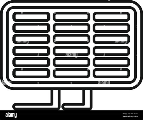 Setup Solar Panel Icon Outline Vector Fixture Module Electric Power