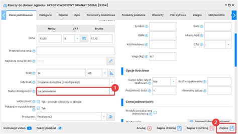 Jak zmienić sposób wyświetlania informacji o dostępności produktu